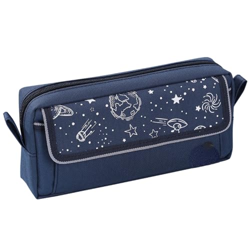 MIEDEON Teenager Bleistifttasche Astronauten Federmäppchen Schreibwarentasche Mädchen und Jungen der Mittelschule (Blau,OneSize) von MIEDEON