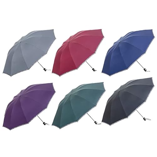 MIEDEON UV Schutzschirm für Outdoors Reisen Camp Regenschirm Sonnenschirm UV Schutz Umbrella Faltbare Regenschirm (Rot,12In) von MIEDEON