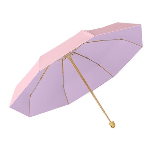 MIEDEON Umbrella Mehrfarbig Regenschirm Mulltifunktion Sonnenschirm UV Schutz Regenschirm Elegant Sonnenschirm Taschenschirm (Lila,One Size) von MIEDEON