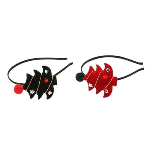 MIEDEON Weihnachtsbaum Haarklammer Kreative Haarclips Weihnachtsbaum Spa-Haarspange Mädchen 2 PCS Süß Haar-Clips Weihnachten Geschenk (6.3X5.5In,Zufaellig Farbe) von MIEDEON