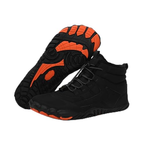 MIEHUIAI Barfußschuhe Winter Herren Damen Winterstiefel Wasserdicht Winterschuhe Rutschfeste Barfuss Schuhe Warm Gefüttert Schneestiefel (K002 Schwarz, 40 EU) von MIEHUIAI