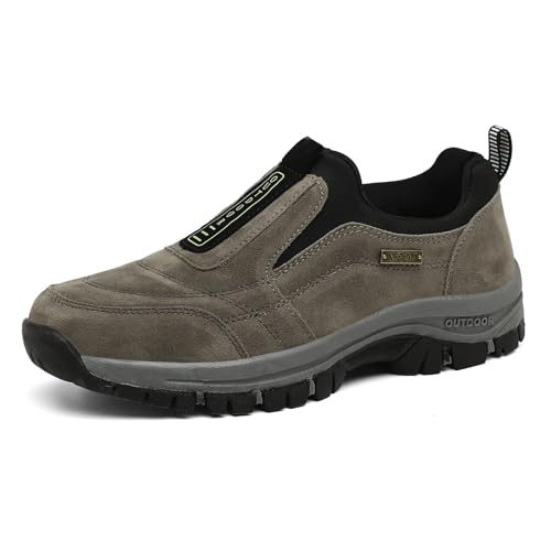 MIEHUIAI Hatme Orthopädische Schuhe Herren Wanderschuhe Atmungsaktive Leichte Sportschuhe rutschfeste Freizeitschuhe(Khaki,Größe 45) von MIEHUIAI