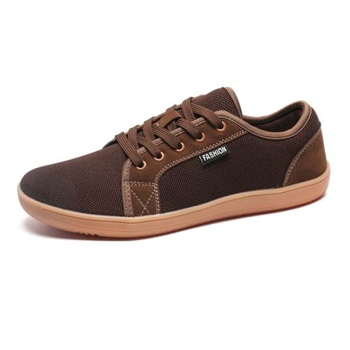 MIEHUIAI Herren Barfußschuhe Damen Breite Barfuss Schuhe Barfussschuhe Leicht Atmungsaktiv Fitnessschuhe Walkingschuhe Zero Drop Sohle Sneakers(8885 Braun,37EU) von MIEHUIAI