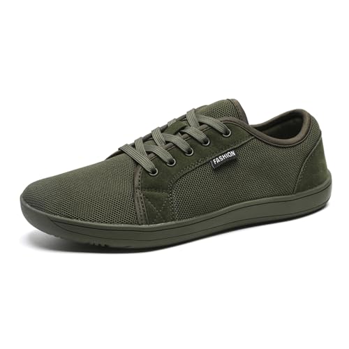 MIEHUIAI Herren Barfußschuhe Damen Breite Barfuss Schuhe Barfussschuhe Leicht Atmungsaktiv Fitnessschuhe Walkingschuhe Zero Drop Sohle Sneakers(8885 Grün,37EU) von MIEHUIAI