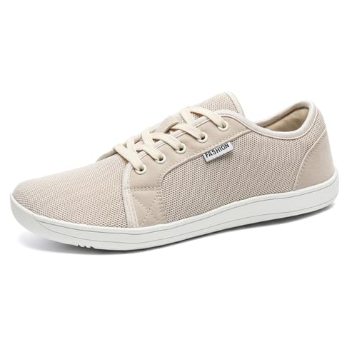 MIEHUIAI Herren Barfußschuhe Damen Breite Barfuss Schuhe Barfussschuhe Leicht Atmungsaktiv Fitnessschuhe Walkingschuhe Zero Drop Sohle Sneakers(8885 Khaki,37EU) von MIEHUIAI