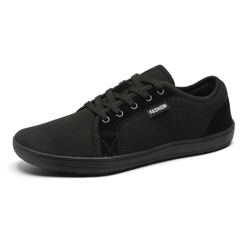 MIEHUIAI Herren Barfußschuhe Damen Breite Barfuss Schuhe Barfussschuhe Leicht Atmungsaktiv Fitnessschuhe Walkingschuhe Zero Drop Sohle Sneakers(8885 Schwarz,37EU) von MIEHUIAI