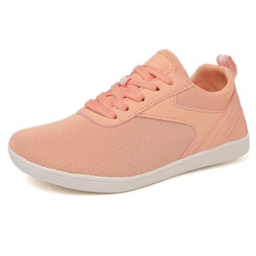 MIEHUIAI Herren Barfußschuhe Damen Breite Barfuss Schuhe Barfussschuhe Leicht Atmungsaktiv Fitnessschuhe Walkingschuhe Zero Drop Sohle Sneakers(903 Rosa,37EU) von MIEHUIAI