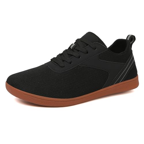 MIEHUIAI Herren Barfußschuhe Damen Breite Barfuss Schuhe Barfussschuhe Leicht Atmungsaktiv Fitnessschuhe Walkingschuhe Zero Drop Sohle Sneakers(903 Schwarz,36EU) von MIEHUIAI