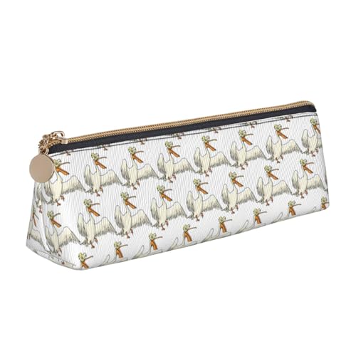 Federmäppchen aus Leder mit lustigem Pelikan-Druck, personalisierbar, Make-up-/Kosmetiktasche, Schreibwaren-Tasche von MIEKGPS