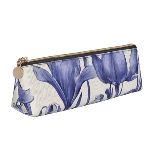 MIEKGPS Bluebell Design 01 Federmäppchen, Leder, personalisierbar, für Make-up, Kosmetik, Schreibwaren von MIEKGPS