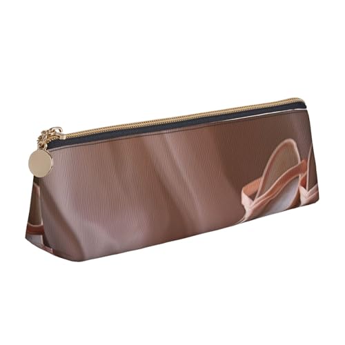 MIEKGPS Federmäppchen aus Leder, Motiv: Ballettschuhe, personalisierbar, für Make-up, Kosmetik, Schreibwaren von MIEKGPS