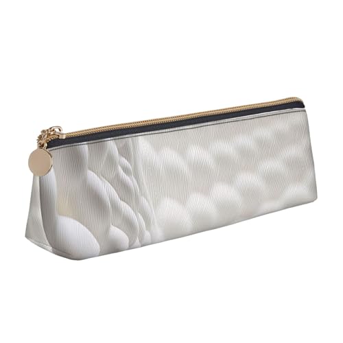 MIEKGPS Federmäppchen aus Leder, mit weißem Punktemuster, personalisierbar, für Make-up, Kosmetik, Schreibwaren von MIEKGPS