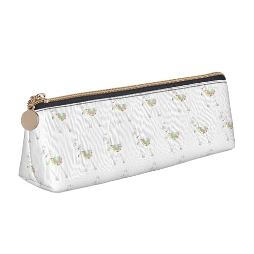 MIEKGPS Federmäppchen aus Leder mit Lama-Druck, personalisierbar, Make-up-/Kosmetiktasche, Schreibwaren-Tasche MIEKGPS Federmäppchen aus Leder mit Lama-Druck, personalisierbar, Make-up-/Kosmetiktasche, Schreibwaren-Tasche von MIEKGPS