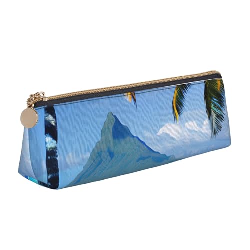 MIEKGPS Federmäppchen aus Leder mit Tahiti-Stränden, personalisierbar, Make-up-/Kosmetiktasche, Schreibwaren-Tasche von MIEKGPS