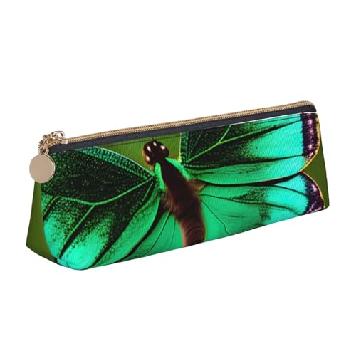 MIEKGPS Federmäppchen aus Leder mit buntem Schmetterlings-Aufdruck, für Make-up, Kosmetik, Schreibwaren von MIEKGPS