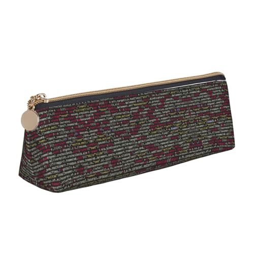 MIEKGPS Federmäppchen mit Programmiercode-Druck, personalisierbar, Leder, Make-up-/Kosmetiktasche, Schreibwaren-Tasche von MIEKGPS