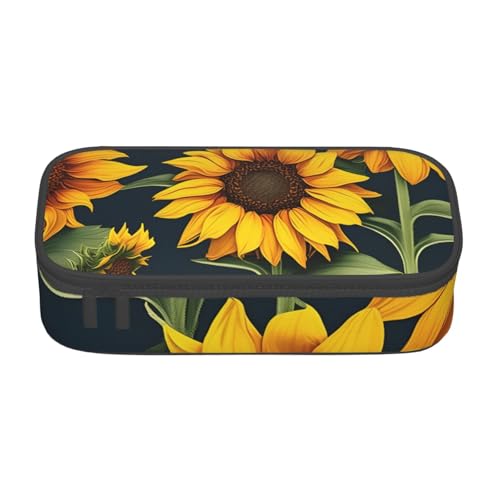 MIEKGPS Kosmetiktasche mit Wildblumen-Motiv, großes Fassungsvermögen, Federmäppchen, Organizer, tragbare Tasche von MIEKGPS