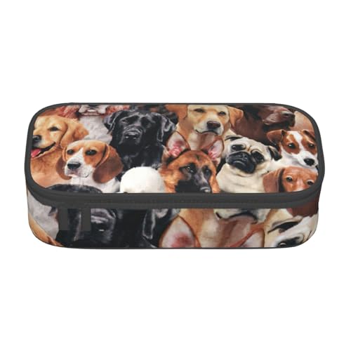 MIEKGPS Kosmetiktasche mit vielen Hunden, großes Fassungsvermögen, Federmäppchen, Organizer, tragbare Tasche, schwarz, Einheitsgröße, modern MIEKGPS Kosmetiktasche mit vielen Hunden, großes Fassungsvermögen, Federmäppchen, Organizer, tragbare Tasche, schwarz, Einheitsgröße, modern von MIEKGPS