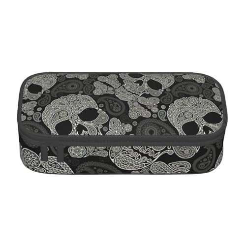 MIEKGPS Make-up-Tasche mit Totenkopf-Motiv, großes Fassungsvermögen, Federmäppchen, Organizer, tragbare Tasche MIEKGPS Make-up-Tasche mit Totenkopf-Motiv, großes Fassungsvermögen, Federmäppchen, Organizer, tragbare Tasche von MIEKGPS