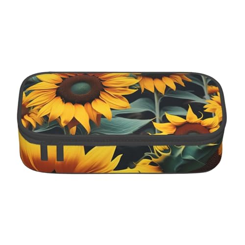MIEKGPS Make-up-Tasche mit Wildblumen-Motiv, große Kapazität, Federmäppchen, Organizer, tragbare Tasche, schwarz, Einheitsgröße, modern MIEKGPS Make-up-Tasche mit Wildblumen-Motiv, große Kapazität, Federmäppchen, Organizer, tragbare Tasche, schwarz, Einheitsgröße, modern von MIEKGPS
