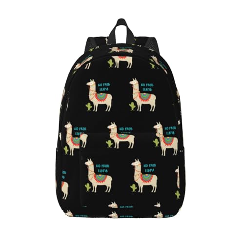 MIEKGPS Niedlicher Reiserucksack mit Cartoon-Flama-Druck, klassischer lässiger Rucksack für Männer und Frauen, Schwarz , S MIEKGPS Niedlicher Reiserucksack mit Cartoon-Flama-Druck, klassischer lässiger Rucksack für Männer und Frauen, Schwarz , S von MIEKGPS