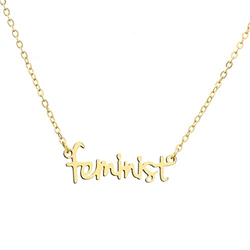 MIELEU Anhänger Halskette Feministische Halskette Weibliche Halskette Für Girl Power Zukunft Ist Weiblicher Feminismus Starke Frau Für Frauen Halloween Party Schmuck Geschenk von MIELEU