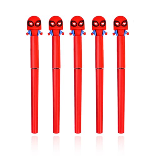 Tintenroller mit Flüssigtinte, 5 Stück, schnelltrocknender Tintenroller mit glatter Tinte, roter Spidernan, Nachfüllbarer Rollerball, Angenehme Schreibführung, para Haushaltsschreibwaren von MIENE