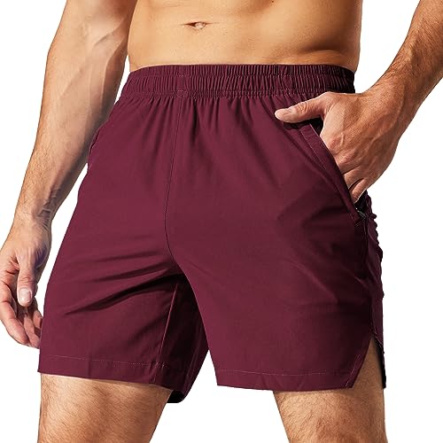 MIER Herren Workout Running Kurze Hose Quick Dry Active 5 Zoll Shorts mit Taschen, leicht, atmungsaktiv von MIER