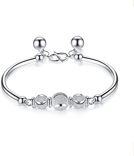 verstellbare Damen Schieberarmbänder Schmuck Mode Dekoration Armbänder für Damen Massiv Elegant Silber für Damen Silber Kreative Mattierte Kugel Armreif Freundschaft für Weihnachten Geburtstag verstellbare Damen Schieberarmbänder Schmuck Mode Dekoration Armbänder für Damen Massiv Elegant Silber für Damen Silber Kreative Mattierte Kugel Armreif Freundschaft für Weihnachten Geburtstag von MIFANI