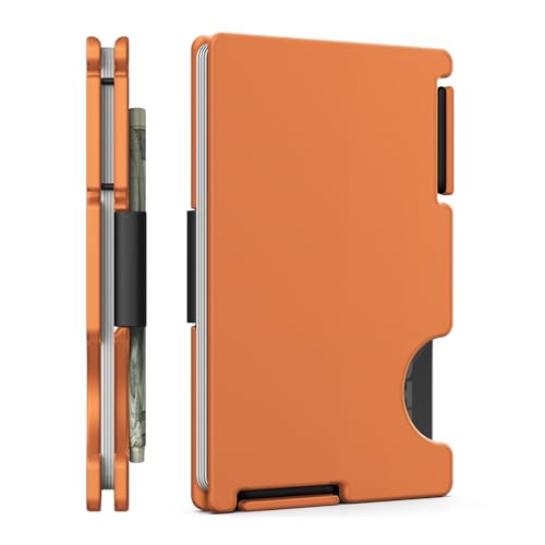 MIFANYO Geldbörse für Herren, minimalistisches Kartenetui aus Metall, schlanke Vordertasche, Geldbörsen mit Geldgurt, RFID-Blockierung, modern-modulares Design, Orange, P12, P-Orange-Schwarz, MIFANYO Geldbörse für Herren, minimalistisches Kartenetui aus Metall, schlanke Vordertasche, Geldbörsen mit Geldgurt, RFID-Blockierung, modern-modulares Design, Orange, P12, P-Orange-Schwarz, von MIFANYO