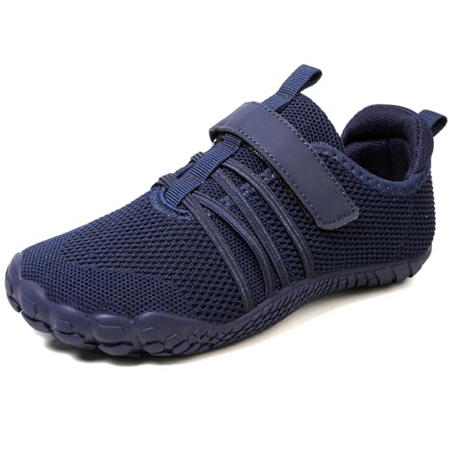 Kinder Barfußschuhe Minimalistisches Sneaker für Jungen Mädchen mit breiter Zehenbox und Zero-Drop-Design Aquaschuhe Schwimmschuhe ideal als Bade Strand oder Schwimmaccessoire (Dunkelblau,EU27) von MIFAWA