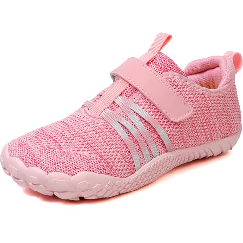 MIFAWA Kinder Barfußschuhe Minimalistisches Sneaker für Jungen Mädchen mit breiter Zehenbox und Zero-Drop-Design Aquaschuhe Schwimmschuhe ideal als Bade Strand oder Schwimmaccessoire (Rosa,EU29) von MIFAWA
