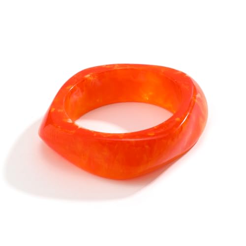 MIFYNN Klobiges, transparentes Acryl-Armband – unregelmäßig, groß, quadratisch, geometrisch, Polygon, Süßigkeiten-Armreif für Frauen, Large, Harz, Acryl von MIFYNN