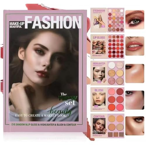 24-Farben-Lidschattenpalette – 5-lagige Make-up-Palette im Buchstil mit 67 Pro-Farbtönen, Lidschattenpalette mit gepresstem Glitzer von MIGEDY