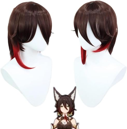 Anime Honkai: Star Rail Cosplay Perücke, Frauen Männer Langes Kurzes Haar Schwarz Blau Rot Gelb Weiß Perücke Mit Perücke Cap, Für Halloween, Party, Karneval (Tingyun) von MIGUOO