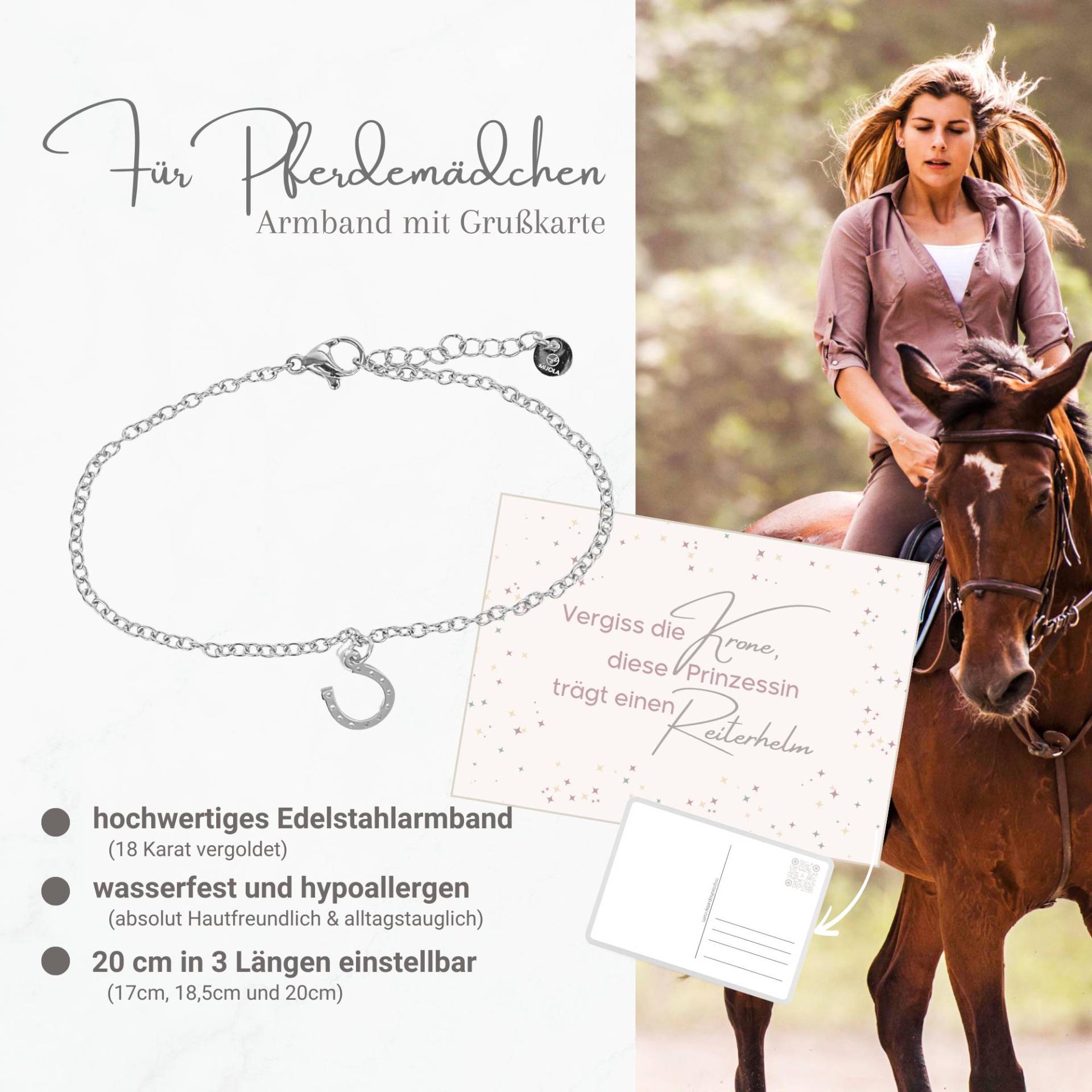 Glücksbringer - Armband Mit Hufeisen Für Pferdemädchen Wasserfest & Hypoallergen von MIJOLAshop