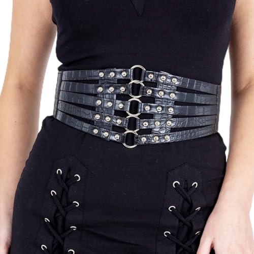 MIJOMA Poizen industries Damen Gürtel Taillengürtel Shona Stud Belt aus veganem Leder one size Einheitsgröße schwarz von MIJOMA