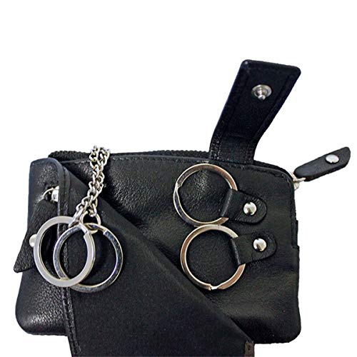 MIKA 14210511 - Schlüsseletui aus Echt Leder, Schlüsseltasche mit insgesamt 4 Schlüsselringen, Keyholder für Herren und Damen, Key Organizer in schwarz, Schlüsselmäppchen ca. 8 x 12 x 2 cm MIKA 14210511 - Schlüsseletui aus Echt Leder, Schlüsseltasche mit insgesamt 4 Schlüsselringen, Keyholder für Herren und Damen, Key Organizer in schwarz, Schlüsselmäppchen ca. 8 x 12 x 2 cm von MIKA