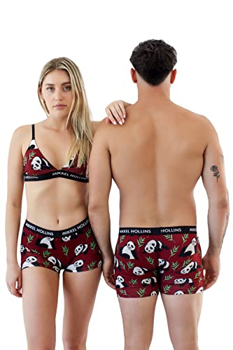 Passende Unterwäsche für Paare – Tencel Herren und Damen Unterwäsche für Paare Geschenke – passende Unterwäsche-Sets für Sie und Ihn, Panda, Large von MIKKEL HOLLINS