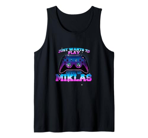 Herren MIKLAS - LEVEL UP mit Controller: WILL NUR SPIELEN Tank Top von MIKLAS Sohn Enkel Geburtstag Geschenkideen