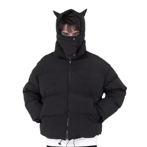 MIKONIYA Herren Jacke,Herren Baumwolle Jacken, Winterjacke für Herren Kapuze Winter Verdickung Warme Jacke Bewegung Freizeit Reißverschluss Street Style,M von MIKONIYA