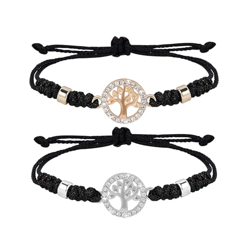 MILAKOO 2 Stück Damen Armband Lebensbaum Handgemachte Geflochtene Armband Baum des Lebens Geschenke für Frauen Mama von MILAKOO