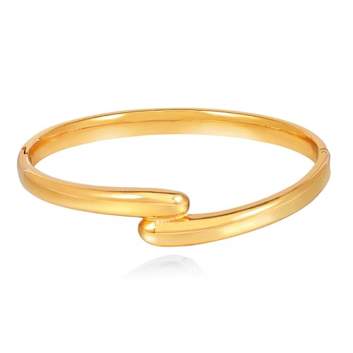 MILAKOO 4mm Glossy Oval Bracelet Alphabet Herz Crystals Decor Armreif Frauen Edelstahl Personalisierte Armband Stainless Steel Bracelet Gold/Silber von MILAKOO