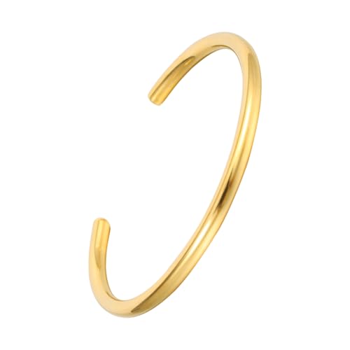 MILAKOO 4mm niedlich Gold Manschette Armband für Frauen Mom Geschenk Einstellbar Minimalist Handgelenk Manschette Nicht Anlaufen von MILAKOO