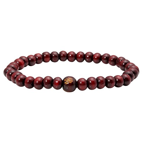 MILAKOO 5mm Holz Perlen Armband für Männer Frauen Buddha Armband elastisch von MILAKOO