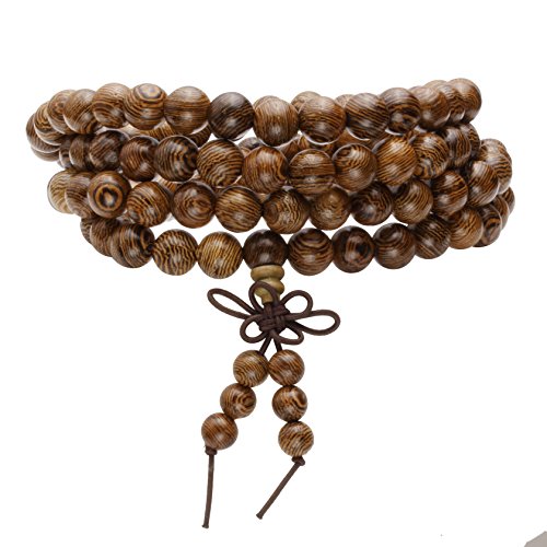 MILAKOO 8mm * 108 Holzperlen Armband/Halskette Mala Gebet Buddha Meditation Link Handgelenk Armband von MILAKOO