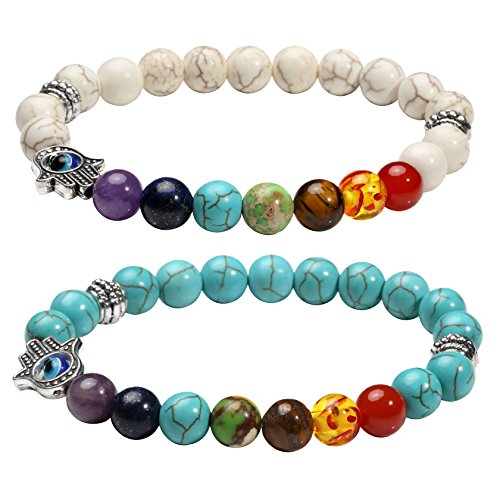 MILAKOO 8mm Evil Eye Armband Lava Stone Beads Ätherisches Öl Diffusor Armband für Männer Frauen von MILAKOO