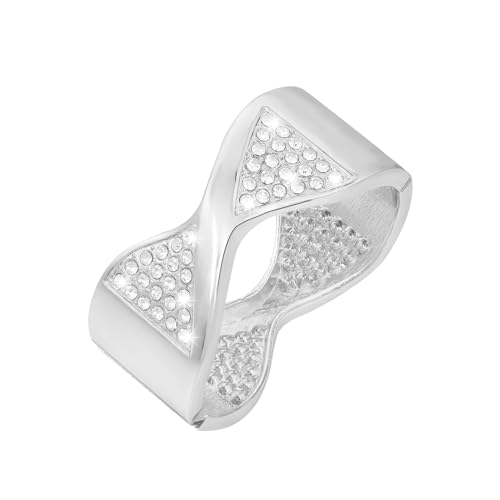 MILAKOO Bow Distorted Armreif mit glänzenden Strass Armband für Frauen Weihnachten Silber Wide Chunky Cuff von MILAKOO