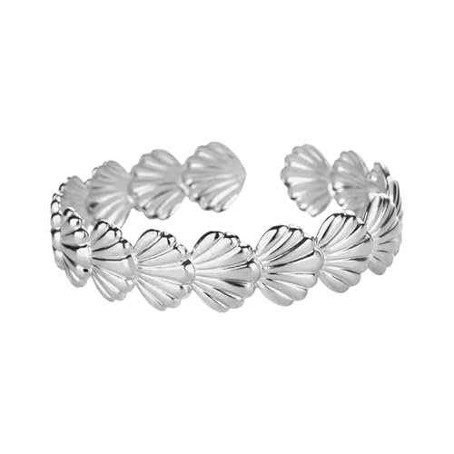 MILAKOO Damen Edelstahl Armband Verstellbare Manschette Boho Armbänder Stackable Seestern Form Armreif Offener Bangle für Sommer Strand von MILAKOO