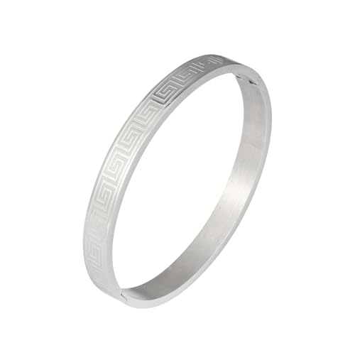 MILAKOO Damen Edelstahl Armreif 8mm Oval Bangle Frauen Stapelbar Manschette Armband Freundschaft Armbänder für Party Hochzeit Geburtstag von MILAKOO